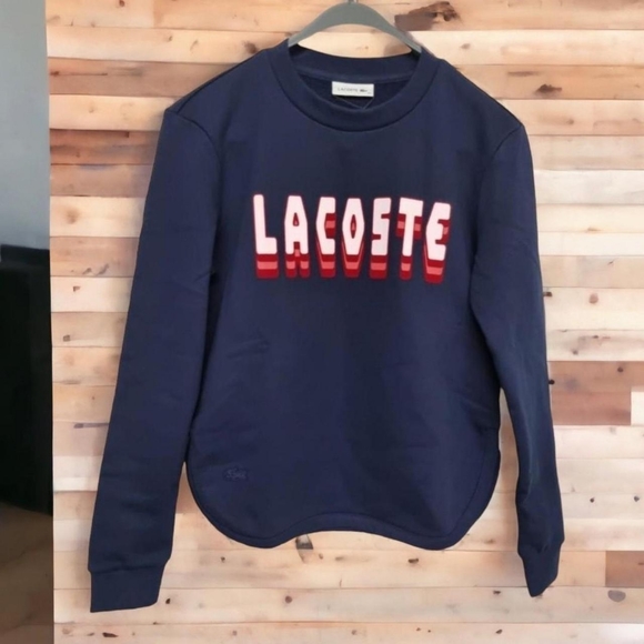 lacoste Tops - Lacoste Navy spellout sweater Size 34 uk 6BNWT